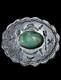 Vtg Navajo Silver Fred Harvey Era Turquoise Stampwork Brooch Pin