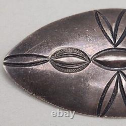 Vtg Navajo Sterling Hand Stamped Brooch Old Pawn Silver Pin Native American Rare