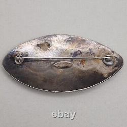 Vtg Navajo Sterling Hand Stamped Brooch Old Pawn Silver Pin Native American Rare