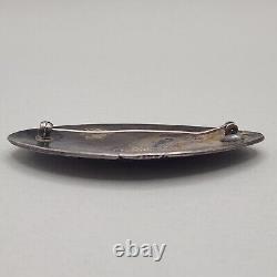 Vtg Navajo Sterling Hand Stamped Brooch Old Pawn Silver Pin Native American Rare