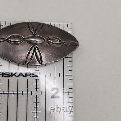 Vtg Navajo Sterling Hand Stamped Brooch Old Pawn Silver Pin Native American Rare