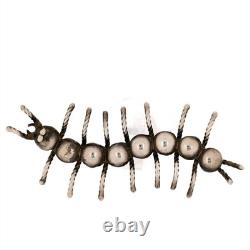 Vtg Navajo Sterling Silver Centipede Pin Brooch 925 Insect Bug Native American