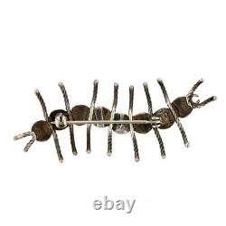 Vtg Navajo Sterling Silver Centipede Pin Brooch 925 Insect Bug Native American