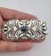 Vtg Navajo Sterling Silver Kingman Turquoise Deep Stamped Concho Brooch Pin 3