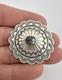 Vtg Navajo Sterling Silver Kingman Turquoise Stamped Concho Brooch Pin 1.5