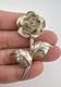 Vtg Navajo Sterling Silver Stamped 3d Rose Flower Pin Brooch 2 3/8