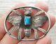 Vtg Old Pawn Navajo Harvey Era Bumble Bee Turquoise Sterling Silver Brooch Pin