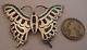 Vtg Southwestern Sterling Silver Turquoise Coral Handmade Butterfly Pin C Singer