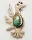 Vtg Signed Kb Native American Sterling Silver Turquoise Thunderbird Brooch Nice