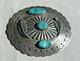 Vtg Sterling Silver Large Brooch Pin Navajo Turquoise Concho 3 1/4