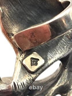 Vtg Sterling Silver Native American Horse Head Brooch & Pendant Artist Signed In