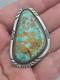 Vtg Sterling Silver Native American Turquoise Pendant Pin Brooch