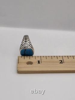 Vtg Sterling Silver Native American Turquoise Pendant Pin Brooch