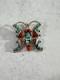 Vtg Sterling Silver Zuni W. J. Haloo Multistone Mosaic Inlay Butterfly Brooch/pin