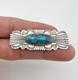 Vtg Will Denetdale Navajo Sterling Silver Natural Spiderweb Turquoise Pin Brooch