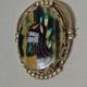 Vtg Zuni Native American Mop Turquoise Multi-stone Inlay Sterling Pin Pendant