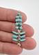 Vtg Zuni Sterling Silver Needle Point Turquoise Corn Stalk Pin Pendant 1 5/8