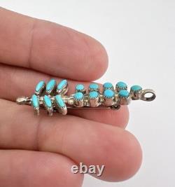 Vtg Zuni Sterling Silver Needle Point Turquoise Corn Stalk Pin Pendant 1 5/8