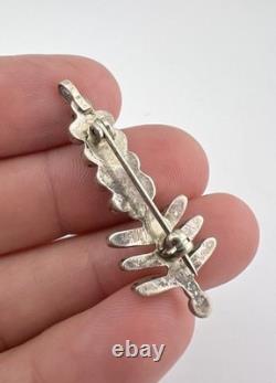 Vtg Zuni Sterling Silver Needle Point Turquoise Corn Stalk Pin Pendant 1 5/8