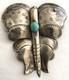 Vtgnative American Navajo Sterling Silver Turquoise Butterfly Brooch 3- 47.3 G