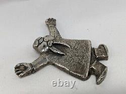 Walking Wally Aleut Sterling Silver Pin Pendant Bill Prokopiof