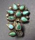 Wee Vintage Zuni Sterling Silver & Green Turquoise Petit Point Flower Pin/brooch