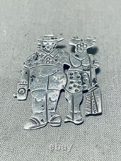 Whimsical Vintage Navajo Sterling Silver Tourists Pin