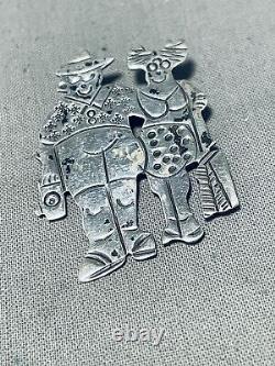 Whimsical Vintage Navajo Sterling Silver Tourists Pin