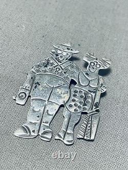 Whimsical Vintage Navajo Sterling Silver Tourists Pin