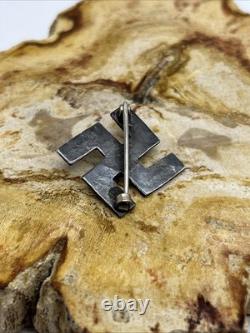 Whirling Logs Sterling Turquoise Pin Native American Navajo Unmarked OLD