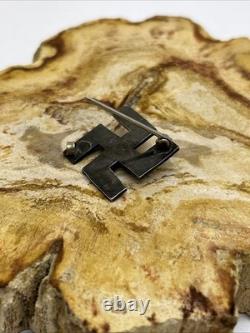 Whirling Logs Sterling Turquoise Pin Native American Navajo Unmarked OLD