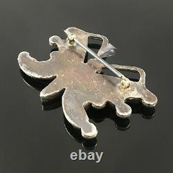 Winnie Wallace Native American Zuni Silver Stone Inlay Butterfly Pin Brooch