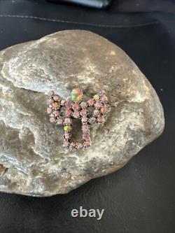 Womens Red Gilson Opal Navajo Sterling Silver Butterfly Angel Pin Pendant 18157
