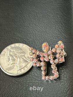 Womens Red Gilson Opal Navajo Sterling Silver Butterfly Angel Pin Pendant 18157