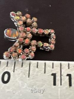 Womens Red Gilson Opal Navajo Sterling Silver Butterfly Angel Pin Pendant 18157