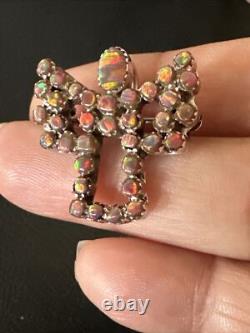 Womens Red Gilson Opal Navajo Sterling Silver Butterfly Angel Pin Pendant 18157