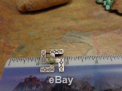 Wonderful Navajo Sterling Whirling Log Turquoise Brooch Pin Native Old Pawn Era