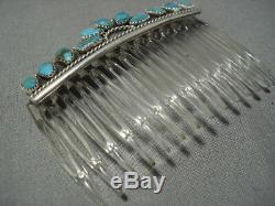 Wonderful Vintage Navajo Sterling Silver Native American Barrette Pin Comb