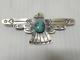 Xtra Lrg Navajo Sterling Silver Turquoise Thunderbird Pin Pendant By Tim Yazzie