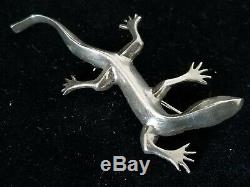 Yaqui Danny Romero Handmade Sterling Silver Lizard Pin Brooch 11.5 Grams