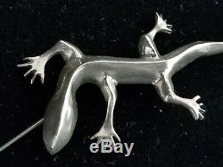 Yaqui Danny Romero Handmade Sterling Silver Lizard Pin Brooch 11.5 Grams