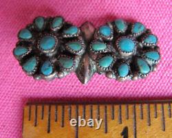 ZUNI Old Vintage REDUCED TURQUOISE STERLING SILVER TURQUOISE CHILDS PINFREE H