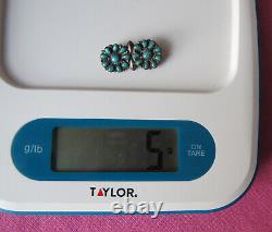 ZUNI Old Vintage REDUCED TURQUOISE STERLING SILVER TURQUOISE CHILDS PINFREE H