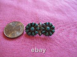 ZUNI Old Vintage REDUCED TURQUOISE STERLING SILVER TURQUOISE CHILDS PINFREE H