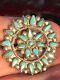 Zuni Petit Point Sterling Old Pawn, Sleeping Beauty Turquoise. 11.5 G 1 5/8pin