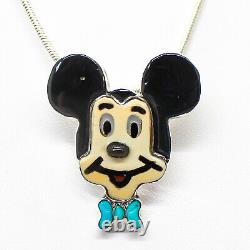 ZUNI-STERLING & MULTI-STONE INLAY MICKEY MOUSE PIN/PENDANT by ANDREA LONJOSE