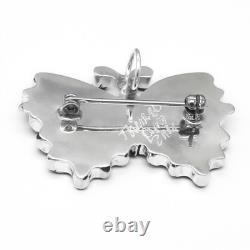 ZUNI-STERLING SILVER & STONE INLAY BUTTERFLY PIN/PENDANT by TAMARA PINTO