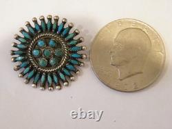 ZUNI Turquois and Silver Brooch