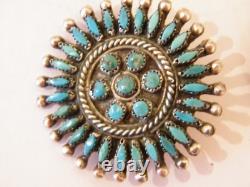 ZUNI Turquois and Silver Brooch
