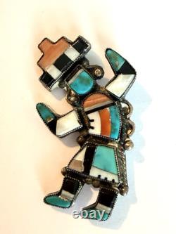 ZUNU Rainbow Dancer Gemstone Inlay Sterling Pin 2